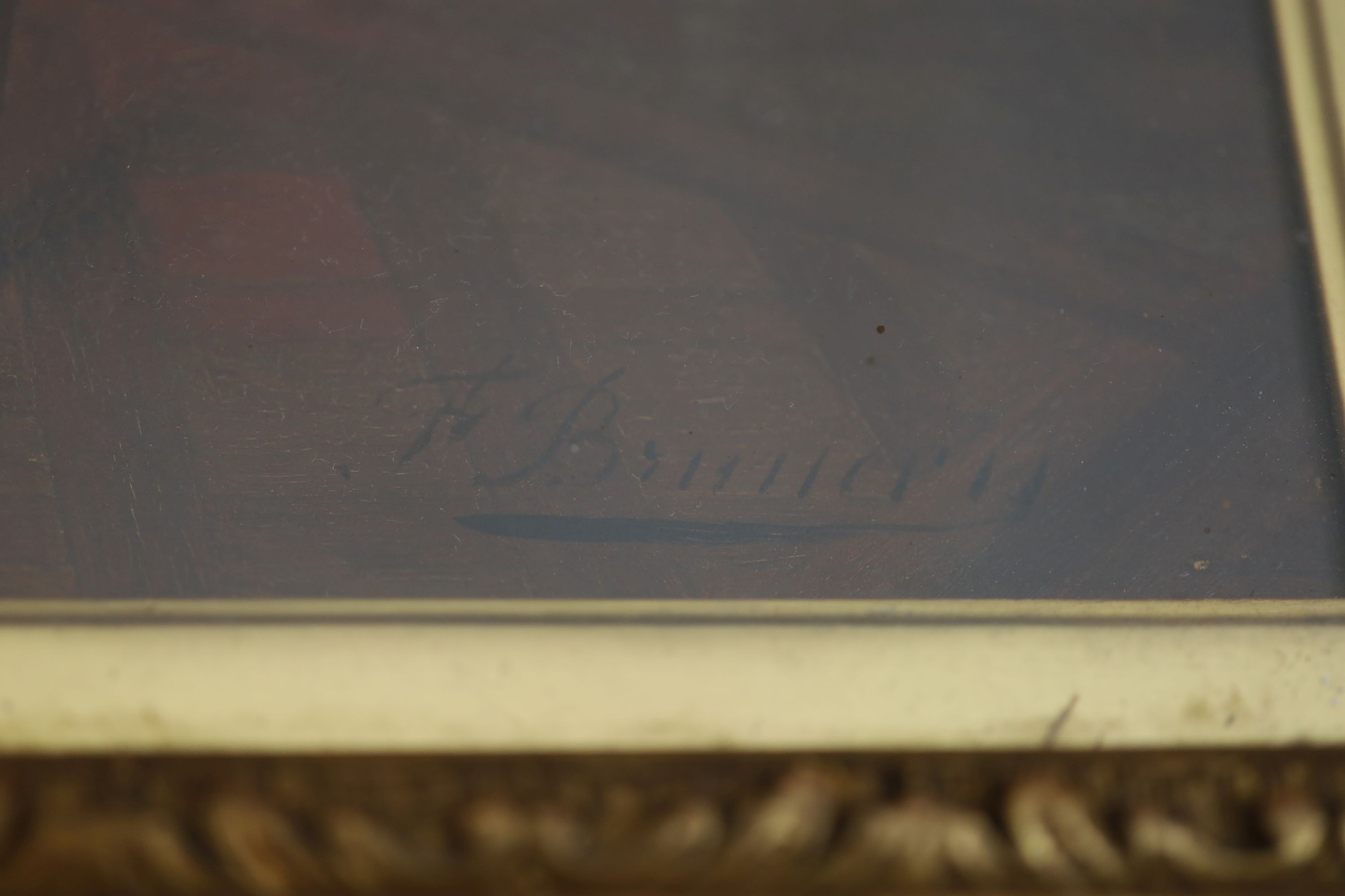 François Brunery (Italian, 1849-1926), 'Une Reussite', oil on wooden panel, 40 x 32cm
